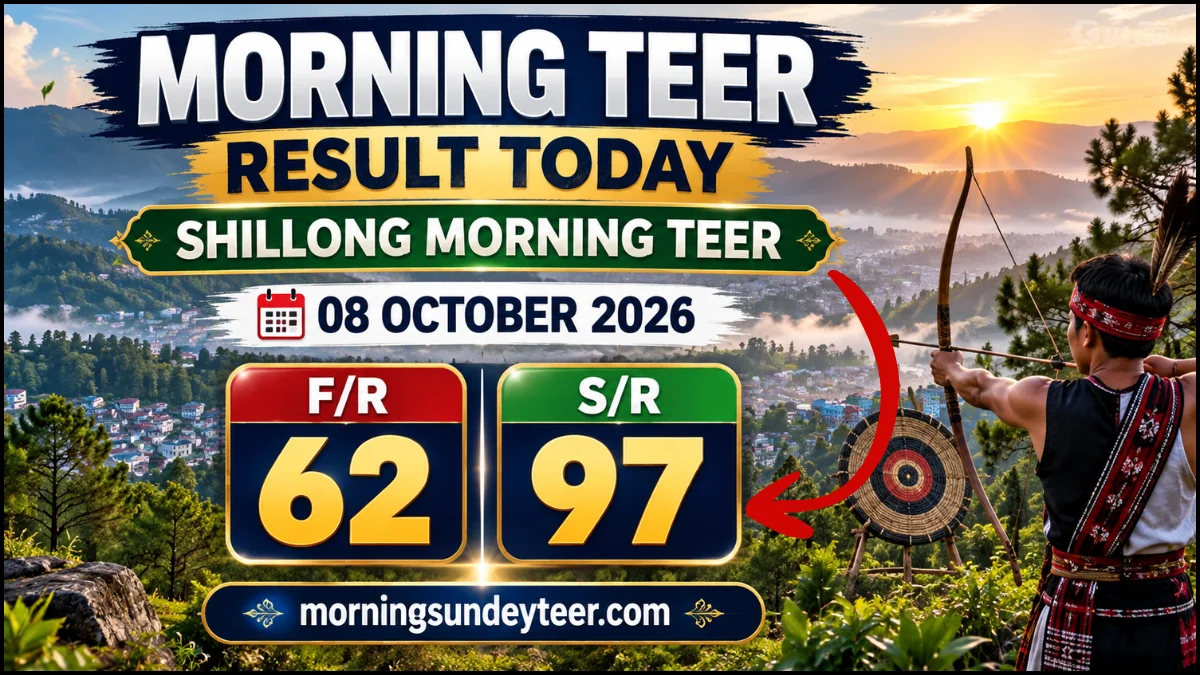 Morning Teer Result Today 8 October 2026 Shillong FR 62 SR 97